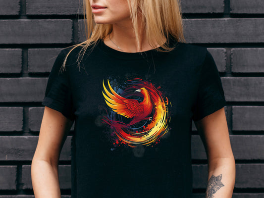 Majestic Phoenix Shirt | Vibrant Fire Bird Tee | Mythical Creature Apparel | Unisex Phoenix Design | Phoenix Rising T-Shirt