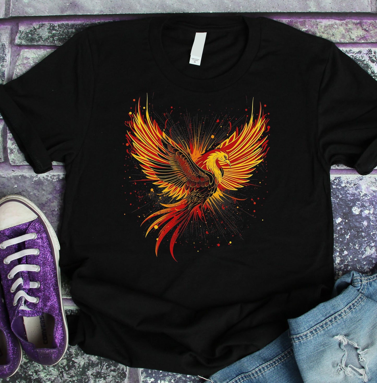 Phoenix Flame Shirt | Mythical Fire Bird Tee | Phoenix Rising Design | Unisex Mythology T-Shirt | Unique Phoenix Apparel