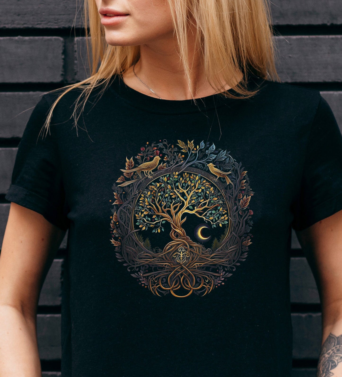 Women's Floral Tree of Life Tee - Dive into Nature's Patterns - Yoga and Meditation Shirt - Sacred Geometry for Her