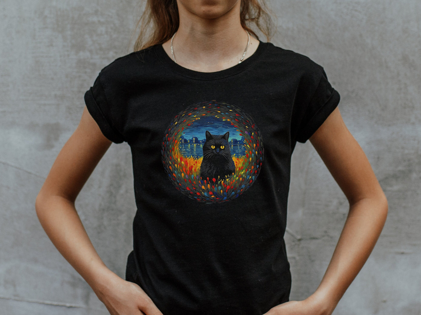 Claude Monet Cat Tee | Artistic Feline Shirt | Cat Lover's Gift | Impressionist Art Style | Monet's Garden Cat Shirt | Art Lover's Apparel