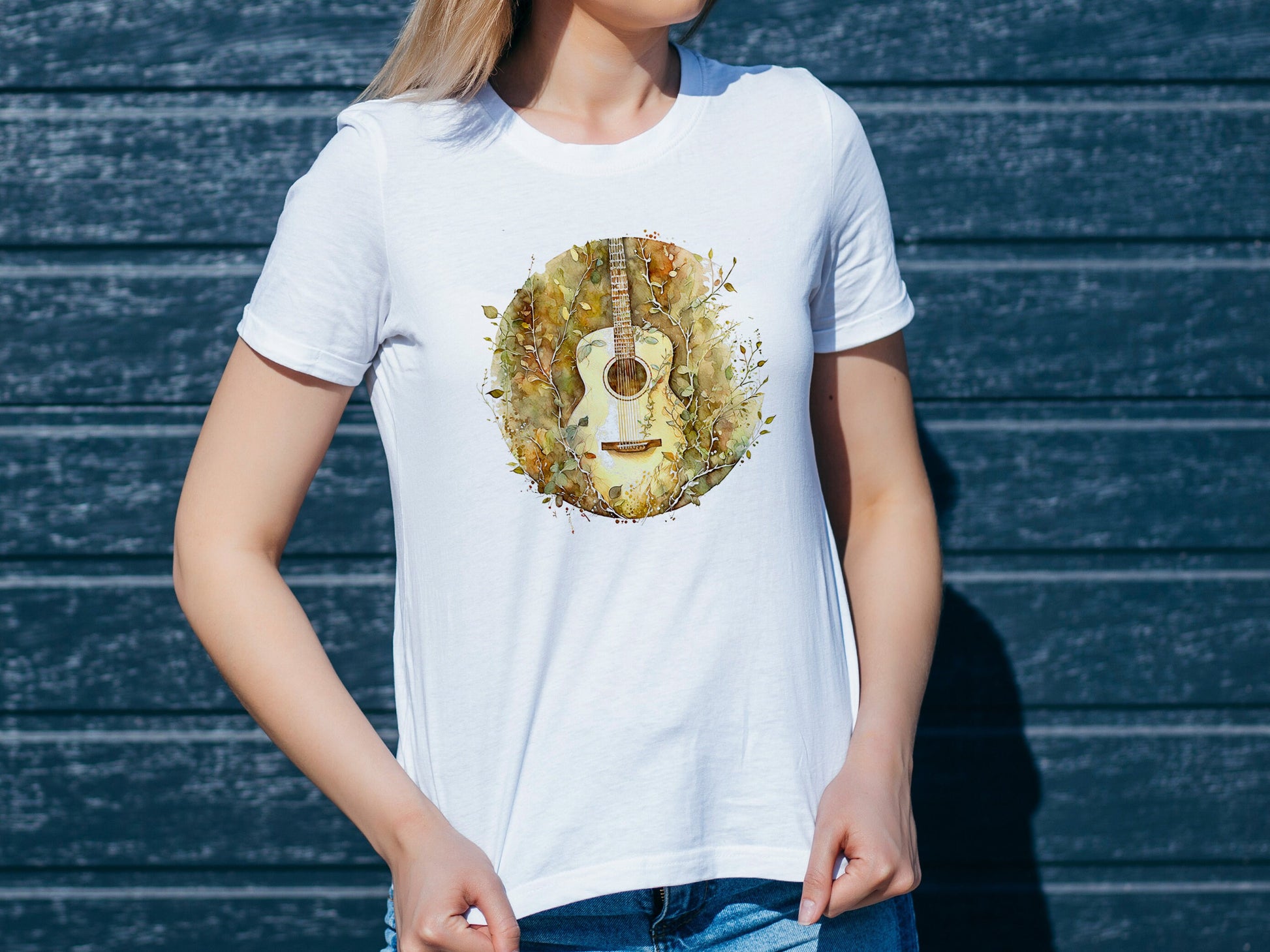 Nature-Inspired Guitar Tee - Music Fan Shirt - Guitarist Gift - Musician Clothing Guitar shirt Gift