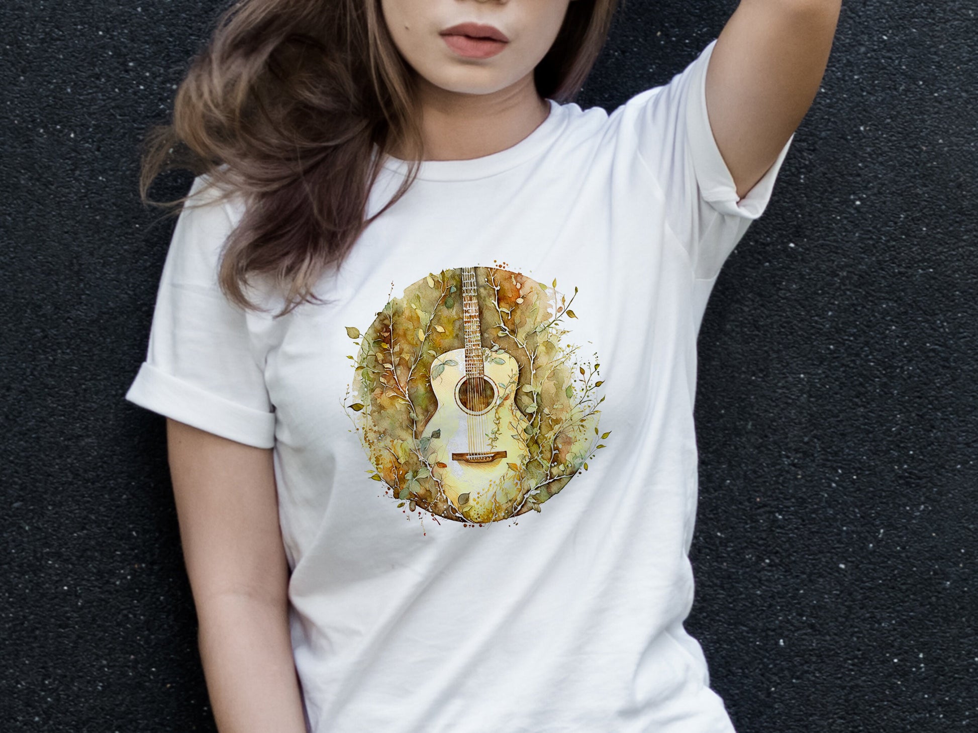 Nature-Inspired Guitar Tee - Music Fan Shirt - Guitarist Gift - Musician Clothing Guitar shirt Gift