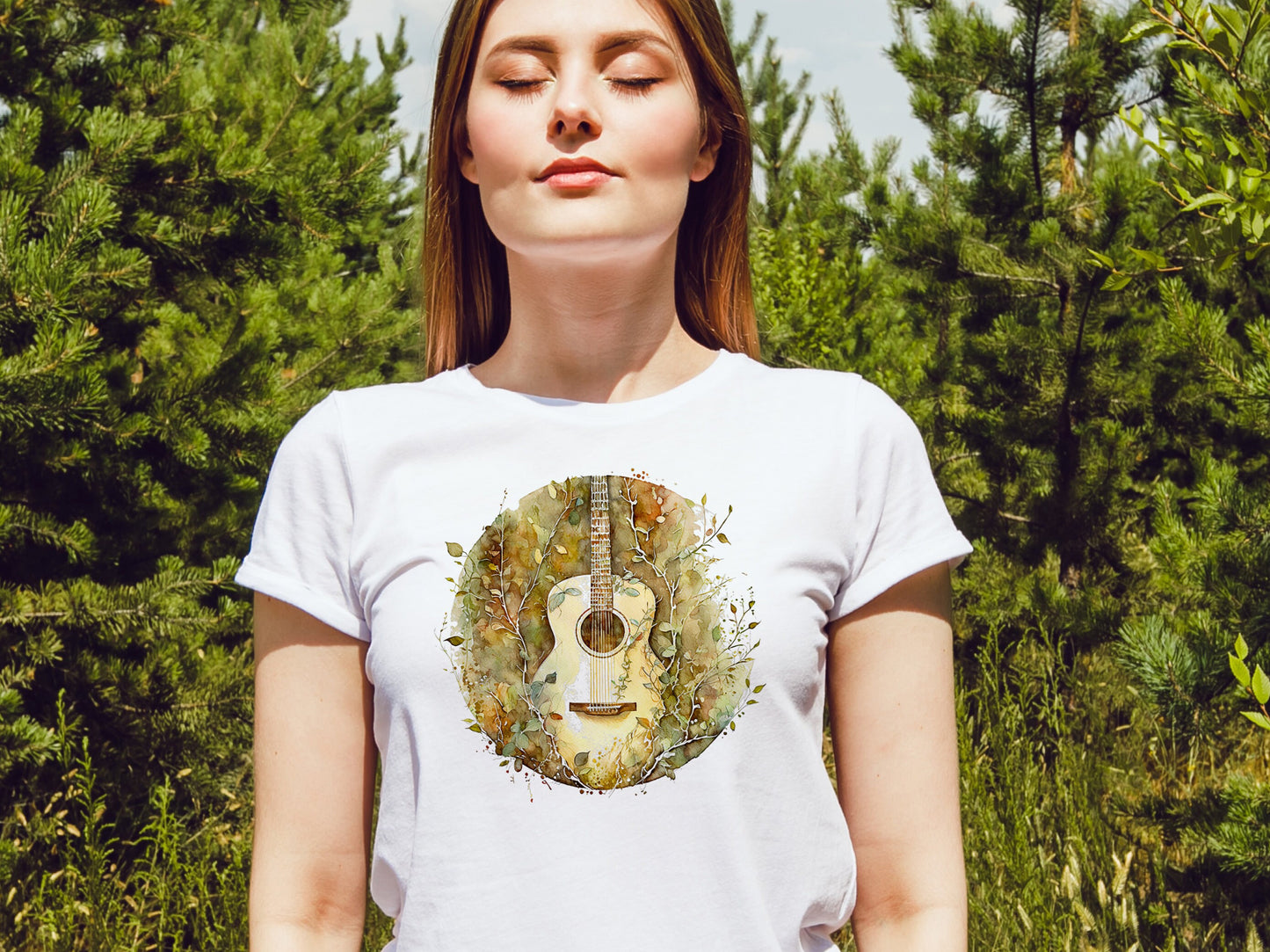 Nature-Inspired Guitar Tee - Music Fan Shirt - Guitarist Gift - Musician Clothing Guitar shirt Gift